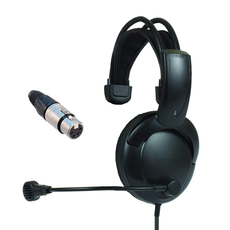 [Australia - AusPower] - Clearcom Single Muff Intercom Headset w. Female XLR Four Pin Connector Headphone 