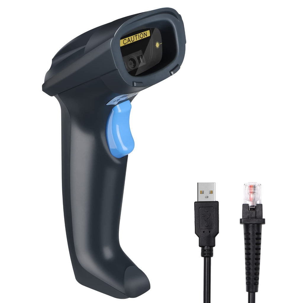 [Australia - AusPower] - 2D Barcode Scanner for Computers, USB Wired 1D 2D QR Code Scanner, OBZ Automatic Handheld Bar Code Reader with USB Cable for Retail Store, Library, Warehouse, Express, POS and Computer Plug and Play Wired 2D Scanner 