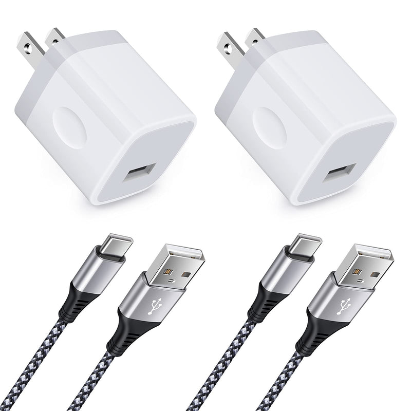 [Australia - AusPower] - JoHouer 5V 1A USB Power Adapter, Cell Phone Charger for G31 G Power (2022) E20 E30 E40 G Pure Tab G20, Stylo 6 5 4 V20 V30 V50 V60 ThinQ 5G Q61 Q51, 2Pack USB Wall Plug 3ft+6ft USB C Cable PT-WC-03 