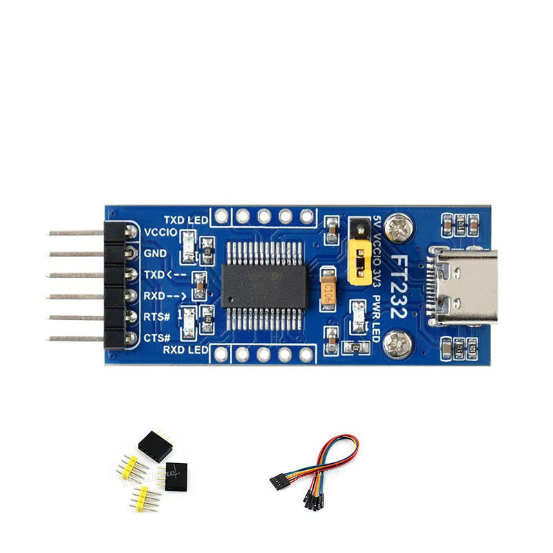 [Australia - AusPower] - FT232 USB to UART (TTL) Communication Module, USB-C Connector, Compatible 3.3V/5V Logic Level, Supports Mac OS, Linux, Android, Wince, Windows 7/8/8.1/10/11... FT232 USB UART Board (Type C) 