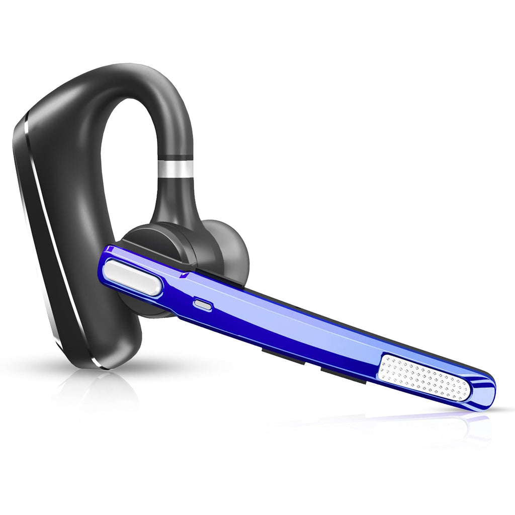 [Australia - AusPower] - Bluetooth Headset CVC8.0 Dual-Mic Active Noise Cancelling Wireless Bluetooth Earpiece V5.1 Bluetooth Headphones 16 Hrs HD Talktime Hands-Free Earphones for Trucker/Business/Office/Driving (Blue) Blue 