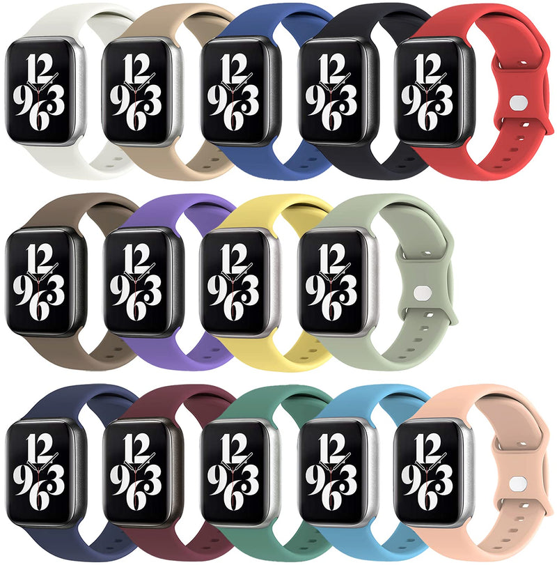 [Australia - AusPower] - 14 Pack iWatch Bands Compatible with Apple Watch Band 40mm 41mm 38mm for Women Men, YIIYOUNG Soft Silicone Sport Band Replacement for Apple Watch SE Band and Apple Watch Series 7 6 5 4 3 2 1 Band 14 Pack A 38mm/40mm/41mm S/M 