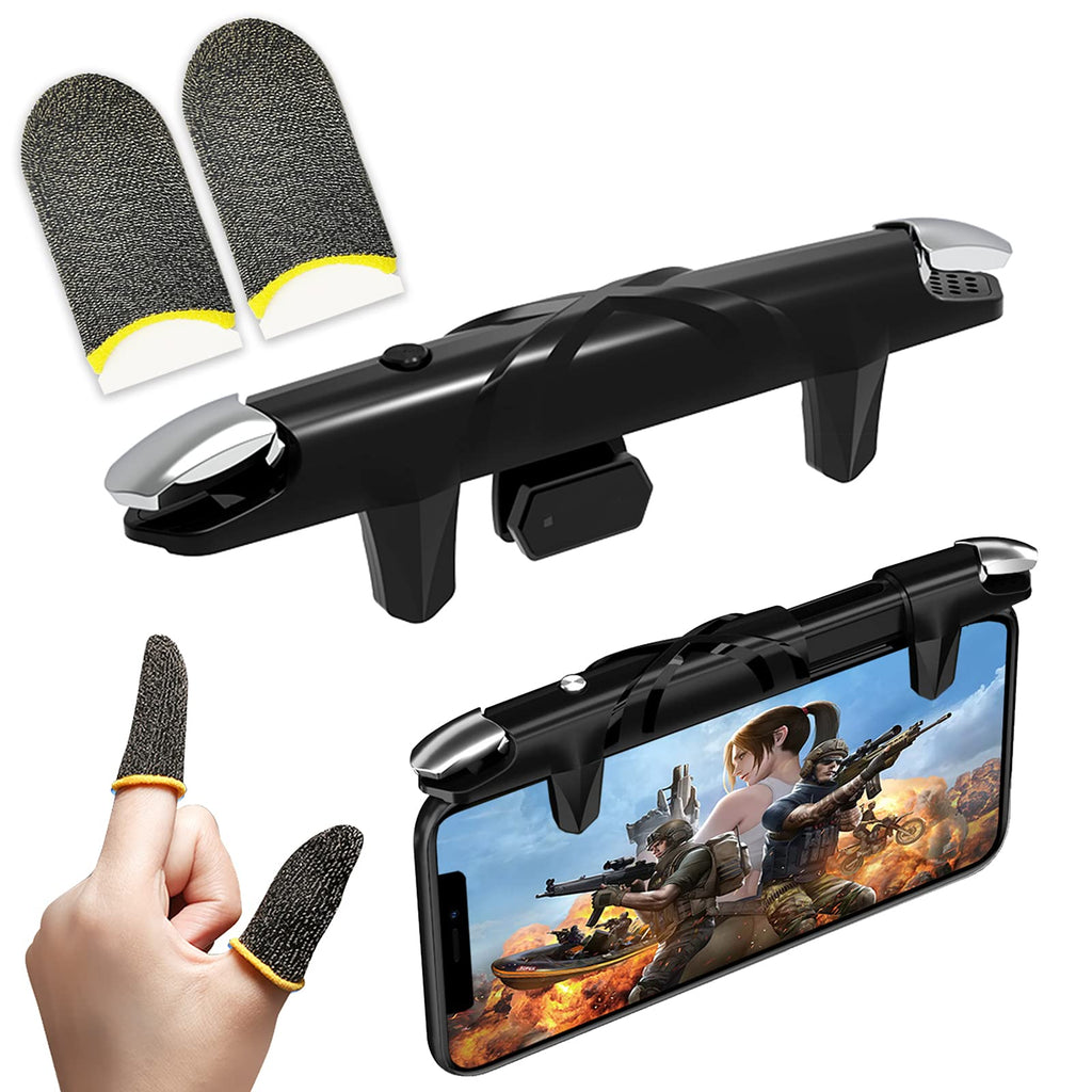 [Australia - AusPower] - Mobile Game Controller for PUBG E-Sport Mobile Game Integrated Stretch Button with 2PCS Finger Sleeves Trigger+ sleeve 