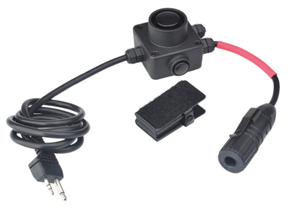 [Australia - AusPower] - SportPro Z Tactical PTT Adapter Walkie Talkie Headset Push to Talk for Midland Airosft - Black 