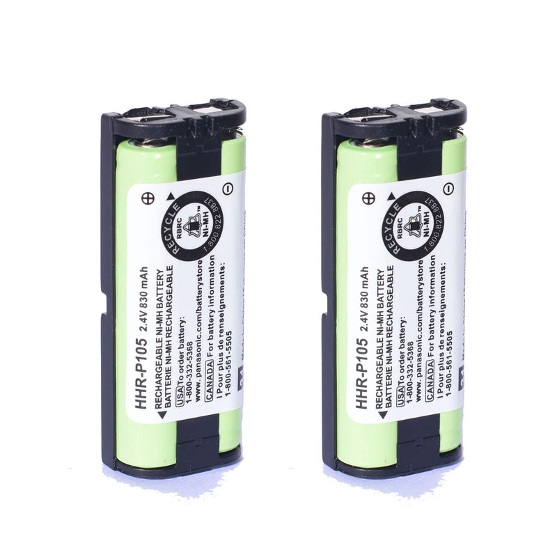 [Australia - AusPower] - 2 Packs HHR-P105 NI-MH AAA Rechargeable Cordless Phones Battery, 2.4V 830mah Replacement Batteries Compatible with Panasonic HHR-P105A Home Handset Cordless Telephone 
