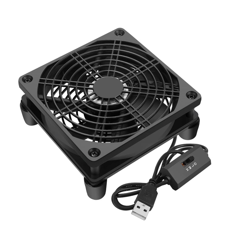 [Australia - AusPower] - Qirssyn 120mm 5V USB Fan with Multi Speed Controller for Router Modem Receiver DVR Xbox TV Box T-Mobile Home Internet Gateway SSD Cooling 1225USB-A1 