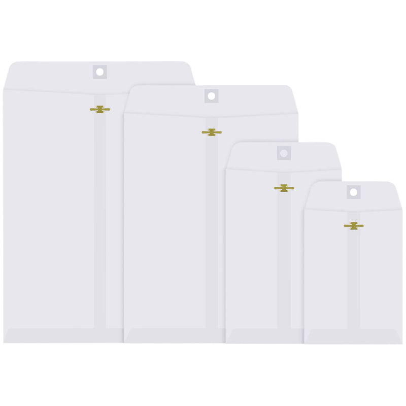 [Australia - AusPower] - 4 Sizes Clasp Envelopes Kraft Paper Catalog Clasp Envelope with Clasp Closure for Filing, Storing or Mailing Documents, 50 Pieces (White,5 x 7 in, 6 x 9 in, 9 x 12 in, 10 x 13 in) 5 x 7 in, 6 x 9 in, 9 x 12 in, 10 x 13 in White 