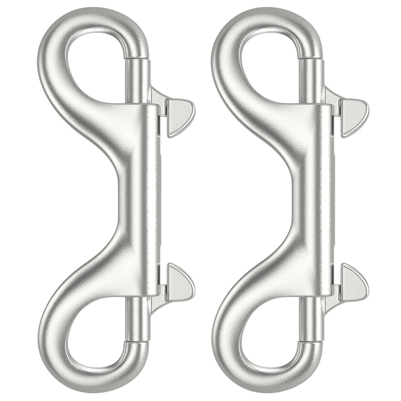 [Australia - AusPower] - 4.5 Inch 316 Stainless Steel Snap Hook Double Ended Trigger Spring Hook Marine Grade Metal Clips for Diving, Dog Leash, Key Chain, Horse Tack, Pet Feed Buckets, 2 Pcs 