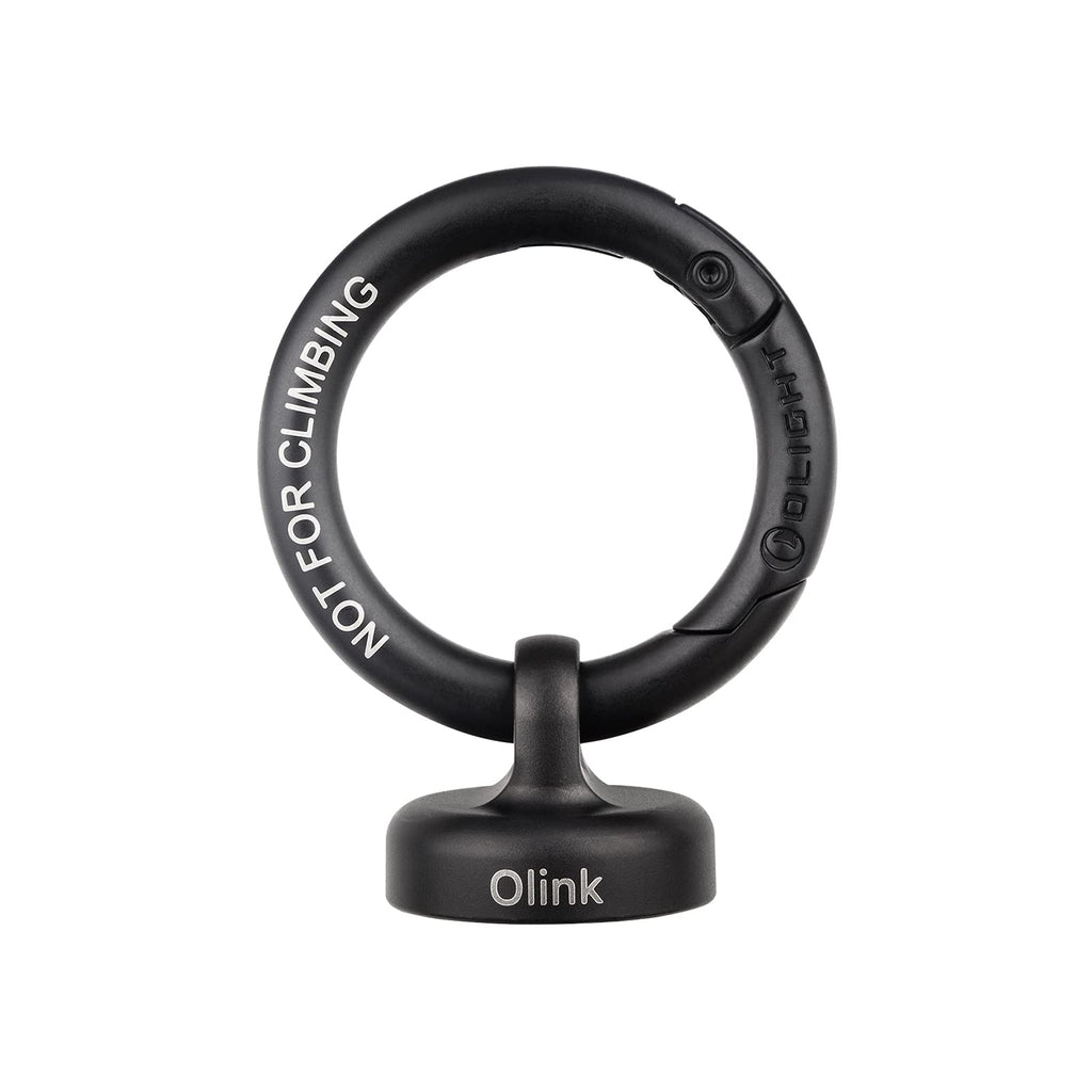 [Australia - AusPower] - OLIGHT OLINK Portable Magnetic Hook Compatible with Olight Flashlights, Obulb Series, Stainless-Made Carabiner-Style Ring (Black) Black 