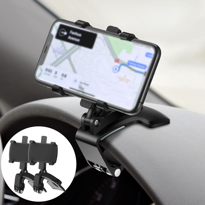 [Australia - AusPower] - Fiada 2 Pieces Car Phone Mount Cell Phone Holder for Car Dashboard 360 Degree Rotation Mobile Cell Phone Clips Mount 3 in 1 Car Phone Stand Compatible for 4-7 Inches Smartphones 