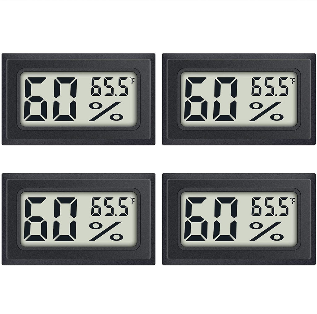 [Australia - AusPower] - 4-Pack Mini Digital Electronic Temperature Humidity Gauge Meters Indoor Thermometer Hygrometer LCD Display Fahrenheit (℉) for Mason Jars, Growing, Curing, Harvesting, Greenhouse, Garden, Humidors 