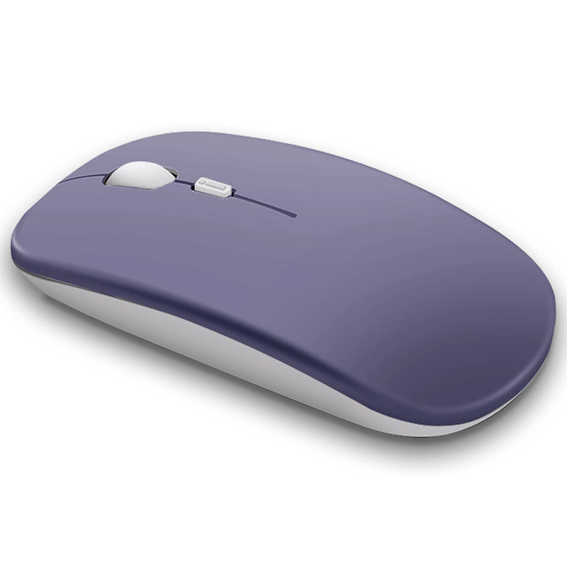 [Australia - AusPower] - Wireless Mouse - Rechargeable Slim Silent Bluetooth Mouse for iPad,iPad Pro,iPad Air, MacBook, Mac,Laptop,for Android, Windows, iOS, 3 Systems (Purple) Purple 