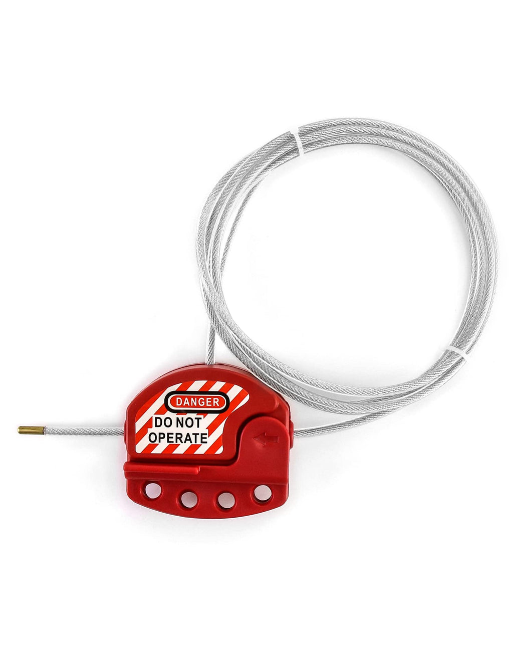 [Australia - AusPower] - QWORK Lockout Tagout Cable Lock, Adjustable Steel Vinyl Coated Cable Lockout, 3/16" Diameter, 5.9' Length 1 Pack 