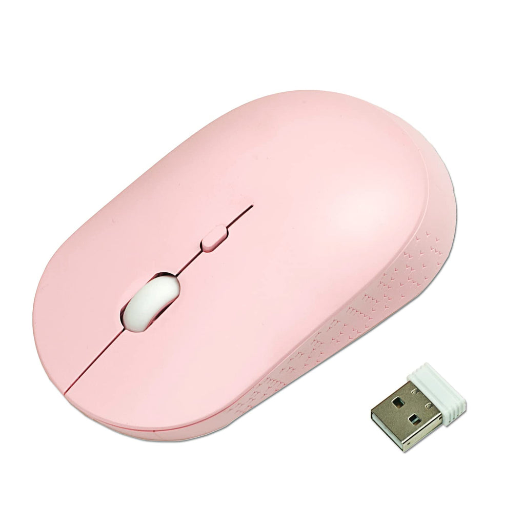 [Australia - AusPower] - YUMQUA Wireless Mouse for Laptop, Slim 2.4G Optical Silent Computer Mouse with USB Receiver, 3 Levels DPI Cordless Mice for Chromebook PC Windows MacBook -Pink Pink 