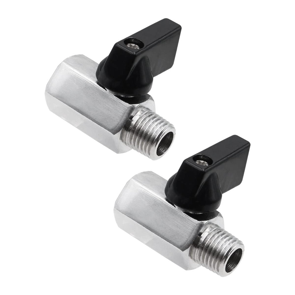 [Australia - AusPower] - Tnuocke 2pcs Mini Ball Valve 1/4" NPT Female x Male Thread,Heavy Duty Ball Valve Shut Off Switch with Polished Chrome Finish H-055-1/4NPT-1/4NPT 