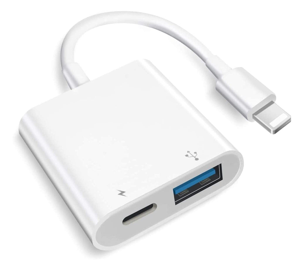 [Australia - AusPower] - [Apple MFi Certified] Lightning to USB OTG Adapter for iPhone, USB Camera Adapter with Fast Charging Port Compatible with iPhone/iPad/Card Reader/USB Flash Drive/Keyboard/Mouse, Portable USB Adapter 