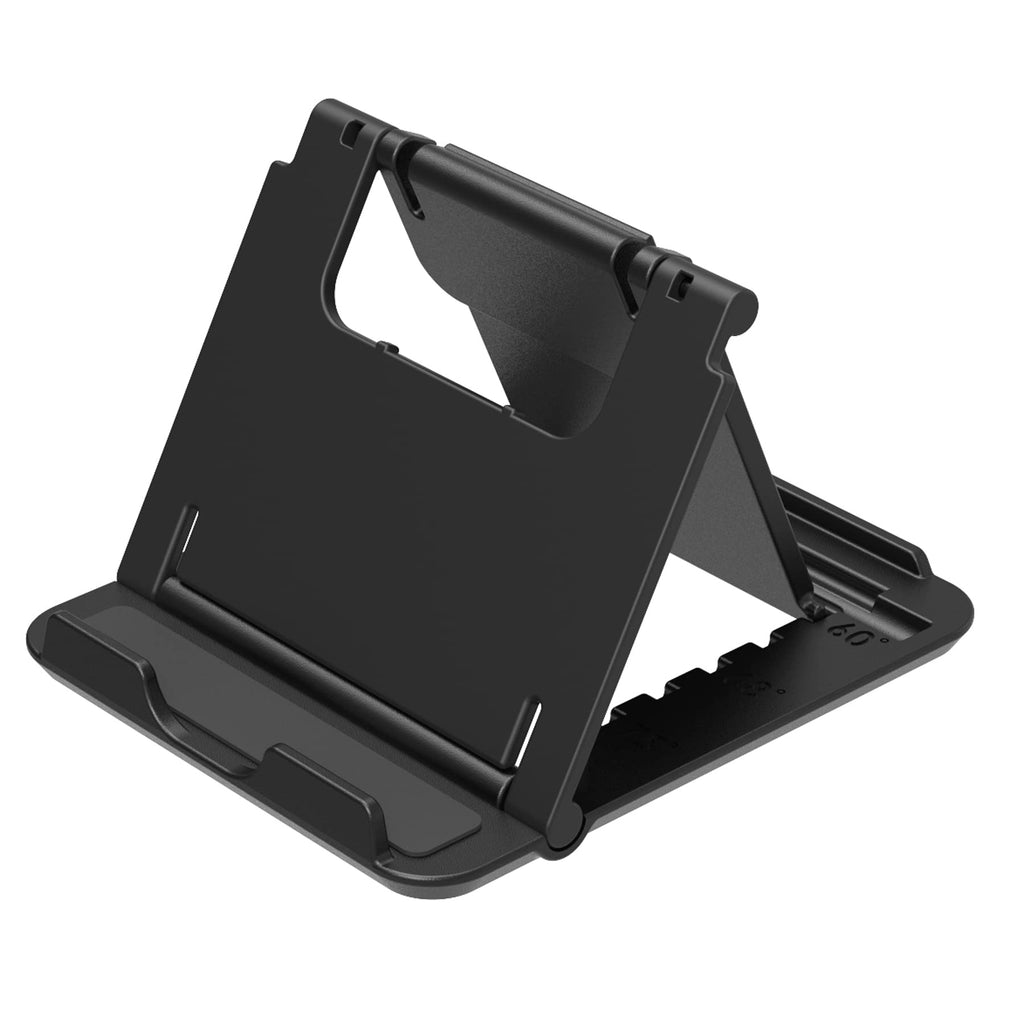 [Australia - AusPower] - Rudo Universal Foldable Cell Phone&Tablet Stand, Multi-Angle Pocket Cell Phone&Tablet Holder (Black) Fit with iPhone 13 Pro Max/13 Pro/13, iPhone 12/12 pro Max/11/Xs Max, iPad Pro 11, iPad 9th 10.2" Black 