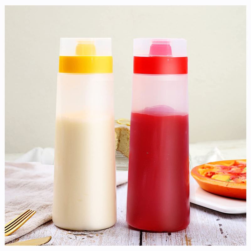 [Australia - AusPower] - Poitemsic Condiment Squeeze Bottles 4 Holes Drizzle Bottle With Lid Sauce Dispenser Container For Sauces Salad Dressing Ketchup Chocolate Frosting Icing Candy Kitchen Baking,2-pack 