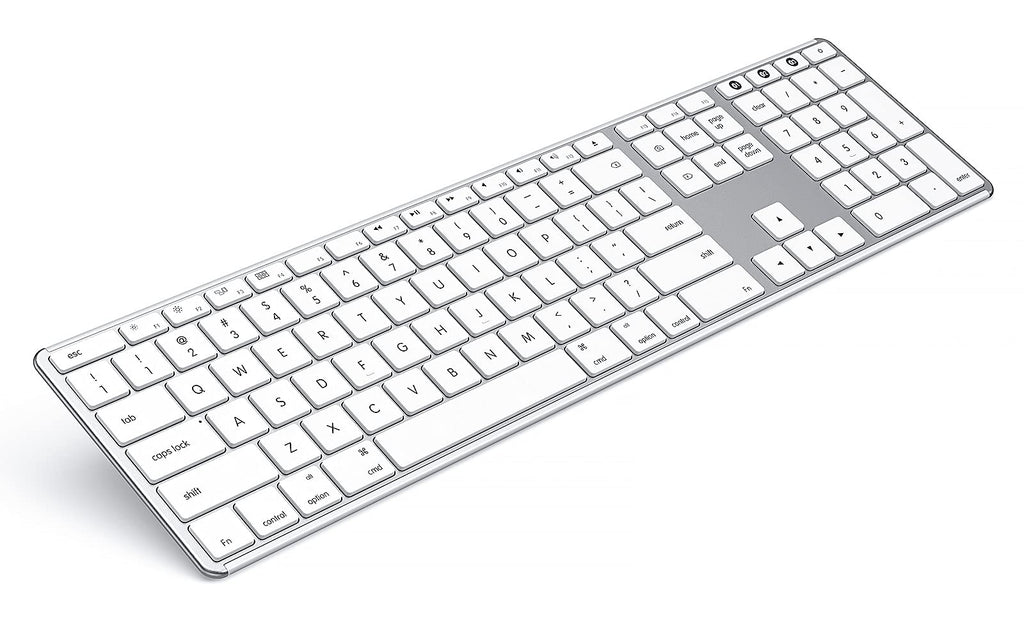 [Australia - AusPower] - Wireless Keyboard Compatible with Mac - Multi-Device Bluetooth Keyboards Full Size Rechargeable Compatible for MacBook Pro/Air, iMac, iPhone, New iPad - Silver 