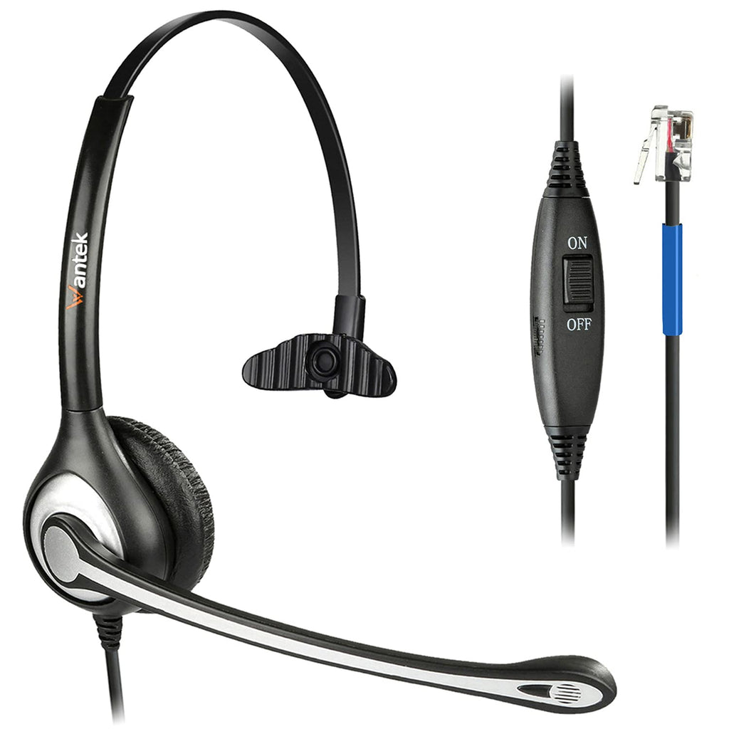 [Australia - AusPower] - Phone Headset with Microphone Noise Cancelling & Mute Switch, RJ9 Telephone Headsets Compatible with Cisco Office Landline Phones 6851 6945 7841 7861 7942 7945 7961 7962 7965 8811 8841 8845 8851 8861 Black 