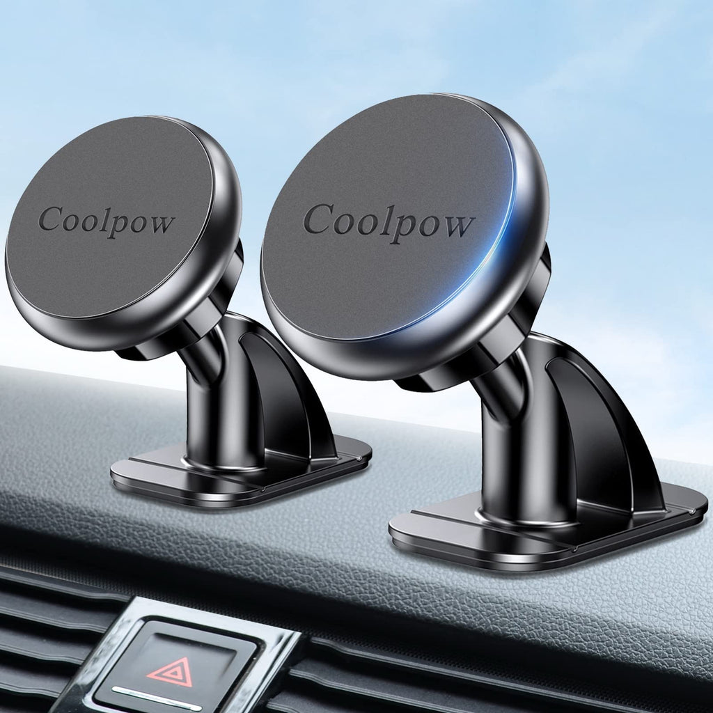 [Australia - AusPower] - 【2-Pack】 Magnetic Car Mount, Universal Stick On Mount Dashboard Magnetic Phone Holder for Car for Cell Phones with Fast Swift-snap Technology, Magnetic Cell Phone Mount [ Super Strong Magnet ] (Black) Black 