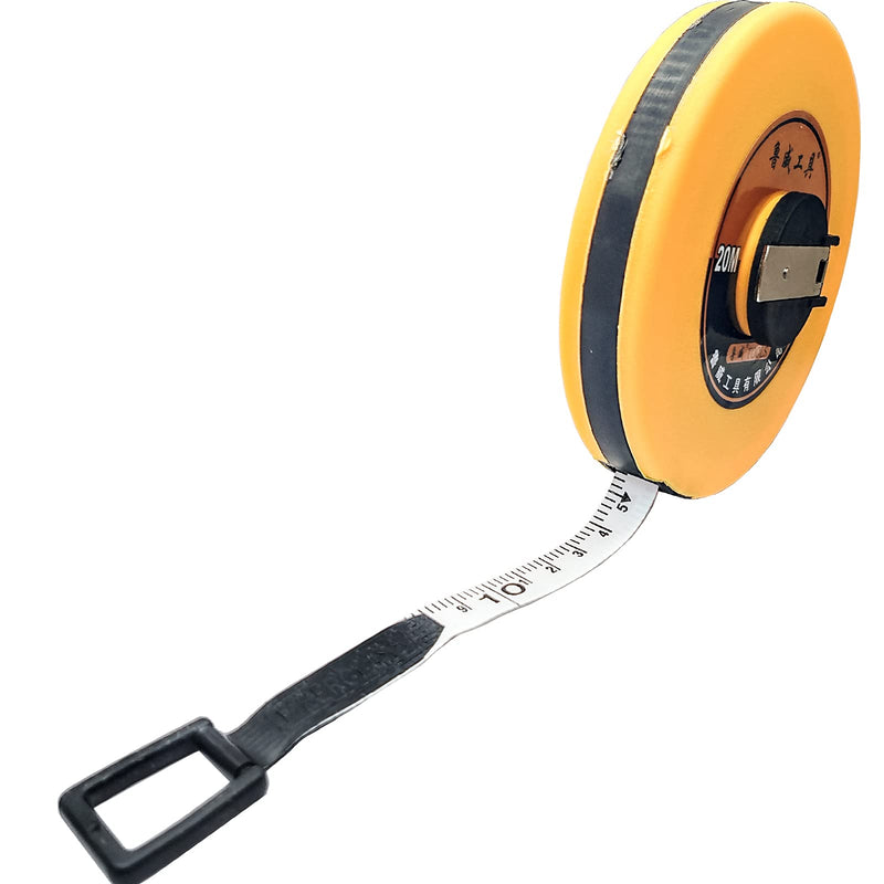 [Australia - AusPower] - 1Pcs Double Sided Marking Fiberglass Tape Measure,Closed Reel Measuring Tape,65ft/20m by 1/2-Inch,Metric Scale for Construction Work (65ft/20m) 