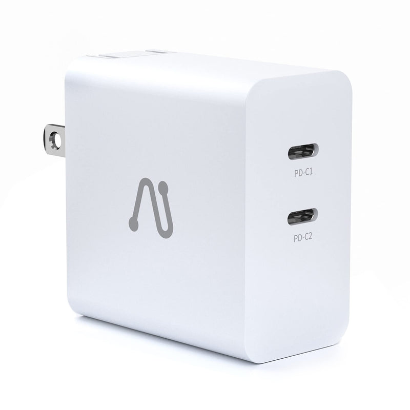 [Australia - AusPower] - USB C Wall Charger, Aergiatech 60W PD 3.0 PPS GaN Charger, USB C Fast Charger Block Dual Port with Foldable Plug for MacBook Air, iPad Air/Pro, iPhone 13 Pro Max, Galaxy S22+/S22 Ultra, Pixel, White 