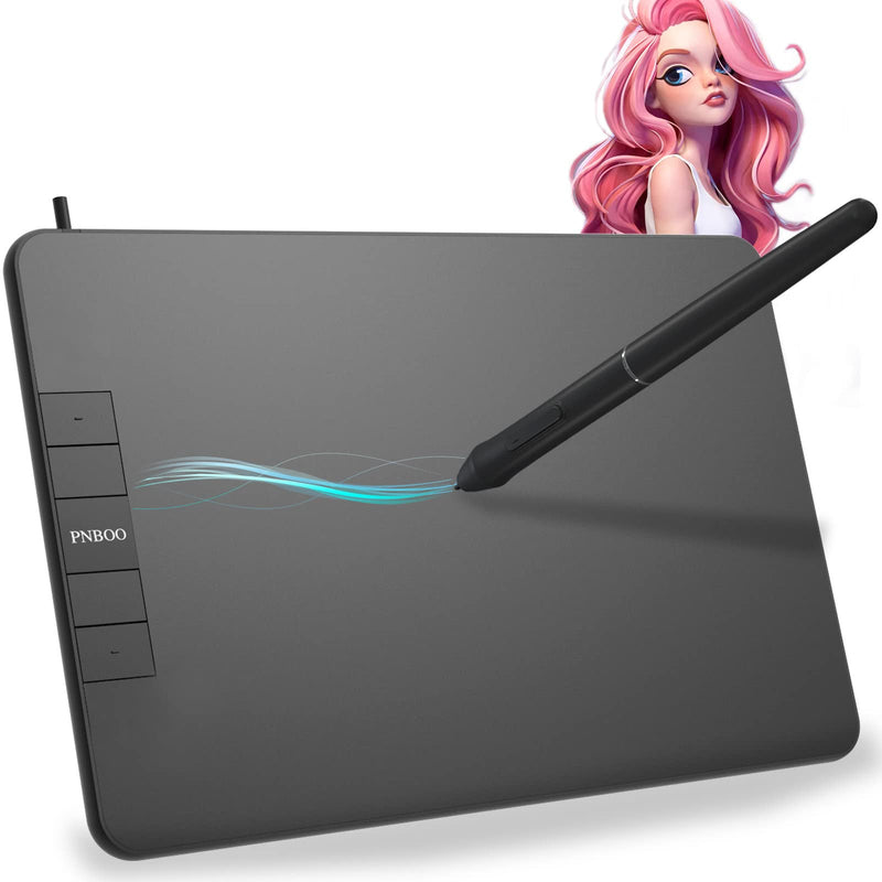 [Australia - AusPower] - PNBOO PN640 Drawing Tablet, 8192 Professional Levels Pressure, Support Chromebook Linux Android Windows Mac, with Battery-Free Stylus, 4 Hot Keys, 6x4 Inches Active Area Small 
