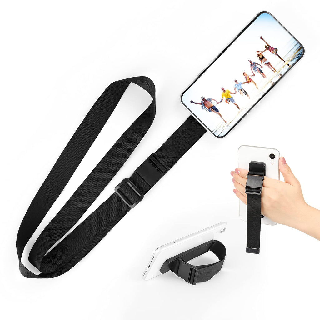[Australia - AusPower] - Phone Lanyard Wrist Lanyard Phone Grip Strap Kickstand MR. YLLS Universal Crossbody Around Neck Holder for All Cell Phones Black 