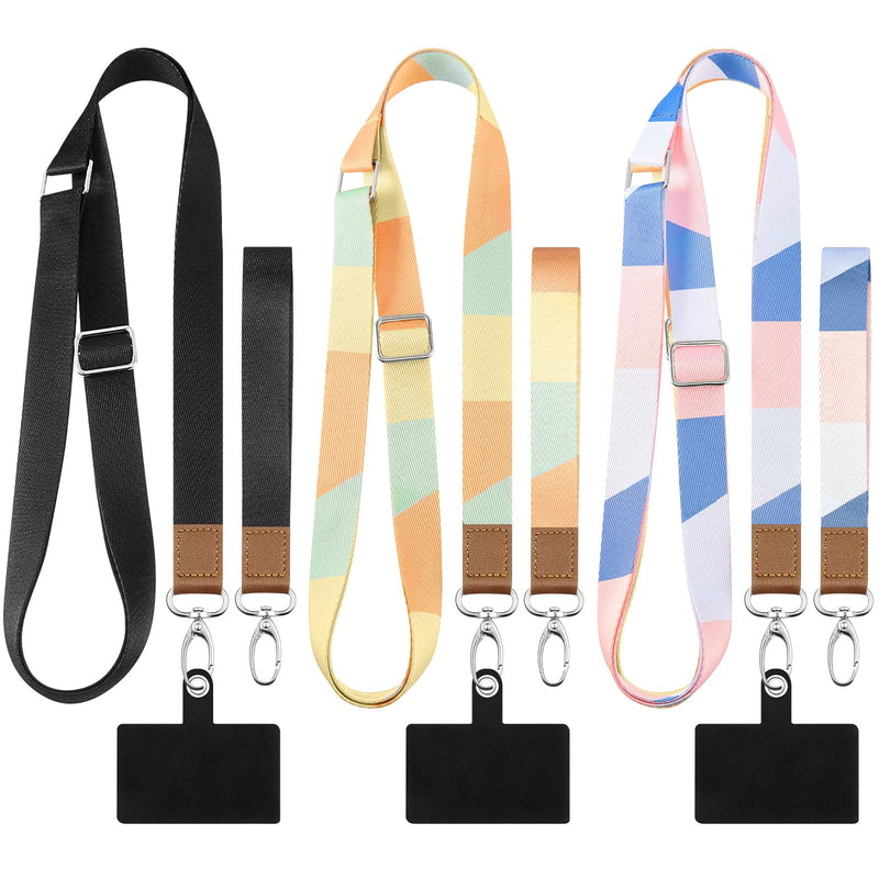 [Australia - AusPower] - 6 Pieces Phone Lanyard Universal Adjustable Neck Straps Wrist Lanyard With 3 Patches Crossbody Lanyard for Phone Case (Cute Style) 