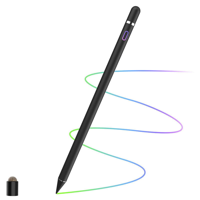 [Australia - AusPower] - Stylus Pens for Touch Screens, Upgraded Pencil Compatible with iPad Generation Pro Air Mini iPhone Galaxy Surface Kindle Fire Android Alternative Tablet Stylist Smart Digital Drawing Pen (Jet Black) Jet Black 