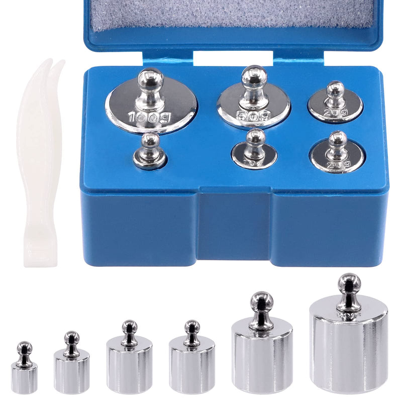 [Australia - AusPower] - Tanstic 7Pcs Precision Calibration Weight Set, 1 x 100g, 2 x 20g, 1 x 50g, 1 x10g, 1 x 5g Precision Steel Scale Calibration Weight Kit with Tweezers for Digital Balance Scale, Jewellery Scale 