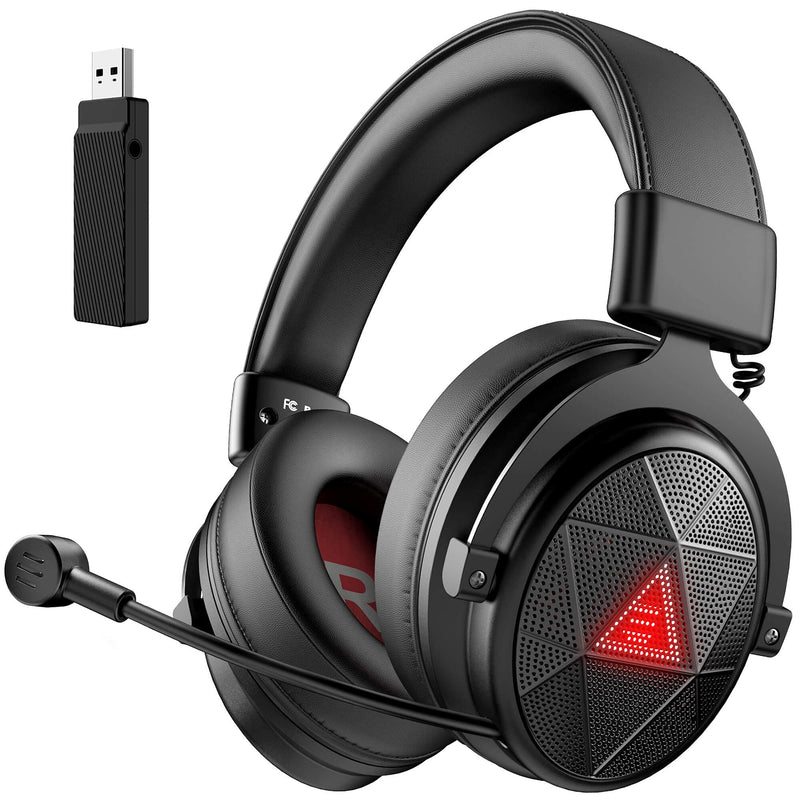 [Australia - AusPower] - EKSA E910 5.8G Wireless Gaming Headset with Micphone for PC PS4, PS5, Computer, Laptop - Dual Mic ENC Call Noise Cancelling Headphones - 7.1 Srround Sound - Over Ear Headphones for TV, Music, Meeting Black 