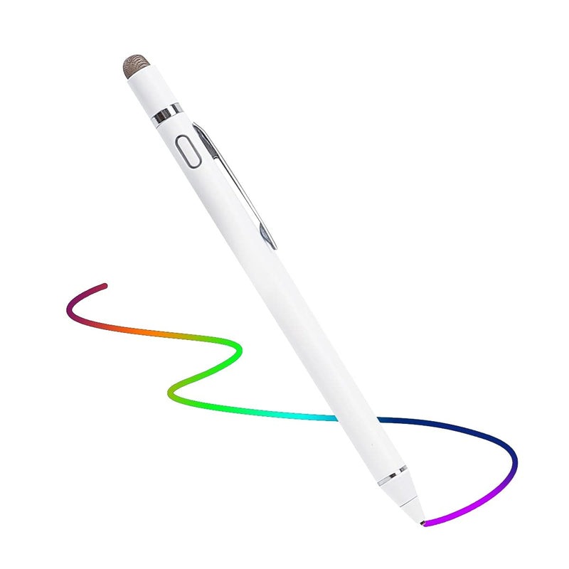 [Australia - AusPower] - Digital Stylus Pens for Touch Screens, Rechargeable Stylish Pen Pencil Compatible with iPhone iPad Pro Air Mini and Other Tablets Pure white 
