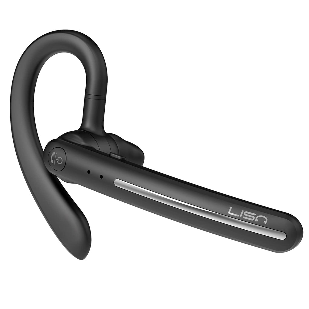 [Australia - AusPower] - Bluetooth Headset, LISN Bluetooth Earpiece with Noise Cancelling Mic and Mute Button for Clear Hands-Free Calls, Wireless Earpiece for Cell Phone Business/Office/Driving 