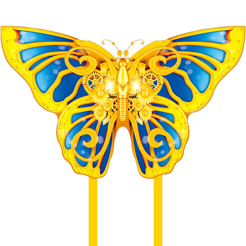 [Australia - AusPower] - Mint's Colorful Life Golden Mechanical Butterfly Kite for Kids & Adults Easy to Fly, Large Single Line Kite for The Beach with 300 FT String Kite Handle 
