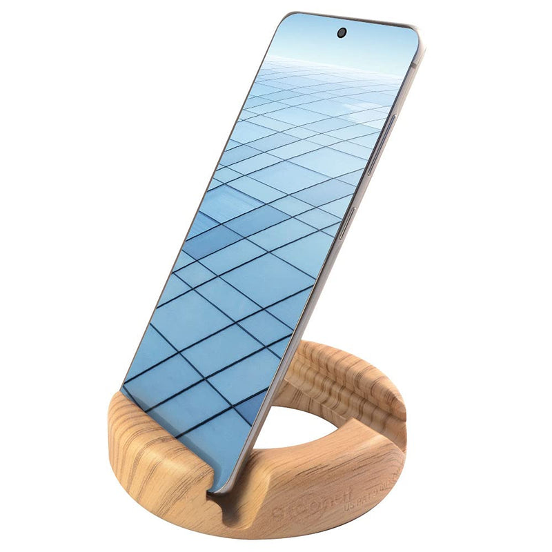 [Australia - AusPower] - GoDonut Ultra - Phone Stand for Desk - Cellphone Holder Compatible with Mobile Phones, Tablets - Multiangled - Oak 