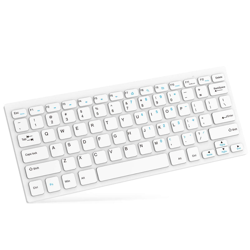 [Australia - AusPower] - Wireless Keyboard, Boyata Ultra Slim Keyboard with Type-C Converter Compatible for Computer/Desktop/PC/Laptop/Surface/Smart TV and Windows 10/8 / 7 / Vista/XP and Mac OS-White White 