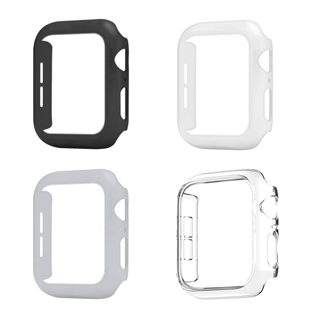 [Australia - AusPower] - Sobrilli 4 Pack Cover Case Compatible with iWatch 38mm Series 3/2/1, Hard PC Bumper Case Protective Cover Frame Compatible with iWatch 38mm (Black/White/Clear/Light Gray) 38 mm Black/White/Light Gray/Clear 