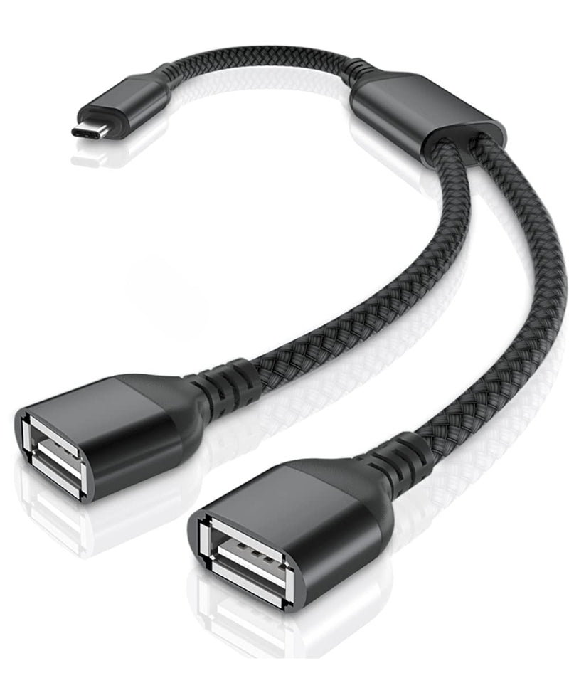 [Australia - AusPower] - USB C Male to Dual USB Female Cable Adapter 3.3FT, Thunderbolt 3 to Double Type A 2.0 OTG Splitter Cord Converter for MacBook Pro,M1 iPad 2021 Air 4,Microsoft Surface Go,Galaxy Note 20 S20 S21 21 Black 
