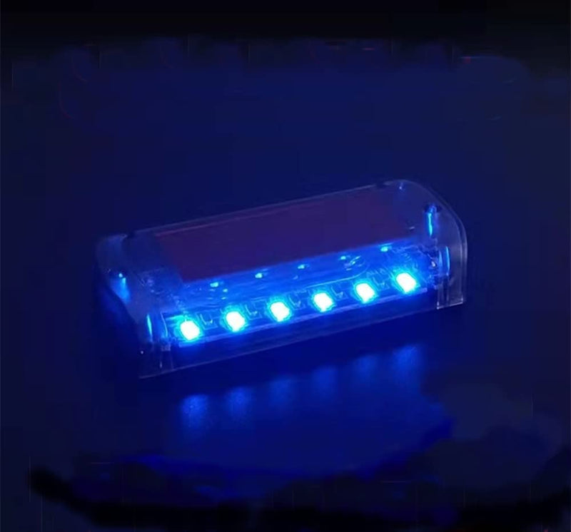 [Australia - AusPower] - 6 LED Car Alarm Warning Light Fake Dummy Solar Power Simulated Security Anti-Theft Flashing Light Car Burglar Alarm Light (Blue) 6LED Blue 