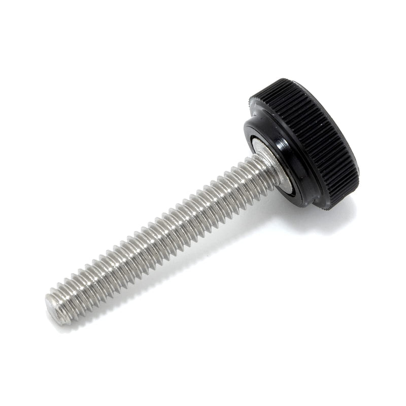 [Australia - AusPower] - #8-32 x 1" Thumb Screw Stainless Steel - Black Knurled Round Plastic Knob - Standard/Coarse Thread Thumbscrew - Length: 1.000" - Proudly Built in USA - Package of (4) 4 
