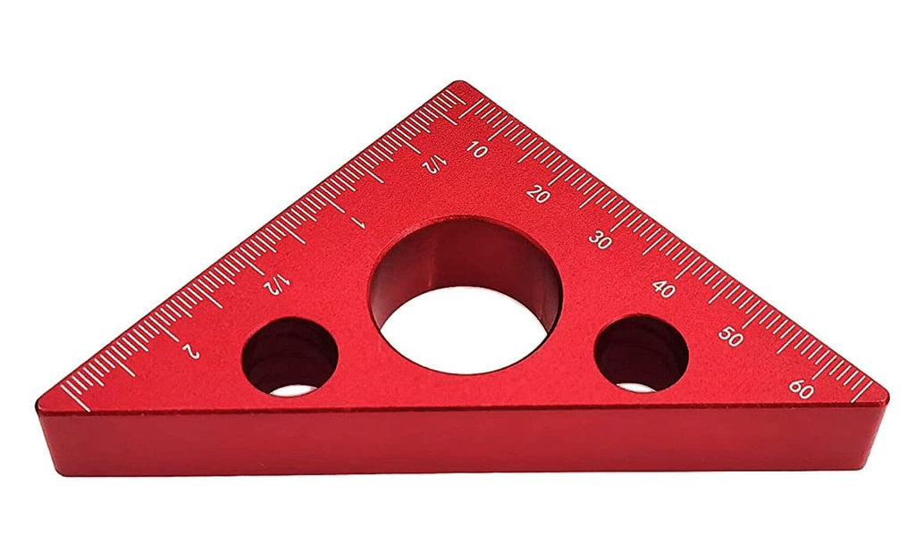 [Australia - AusPower] - Aluminium Alloy Woodworking Triangle Ruler Inch Metric Measuring Tools 45 Degree Carpentry Squares Precision Woodworking Tools (Small) 