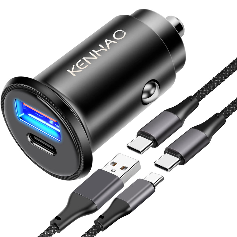 [Australia - AusPower] - 38W USB C Super Fast Car Charger for Samsung Galaxy S22/Ultra/S21/S20/S10/S9/S8, Note 20/10/9, Google Pixel 5/4/3, Android Phone KENHAO 2-Port PD&QC Quick Charging Car Adapter + 2Pack Type C Cable 