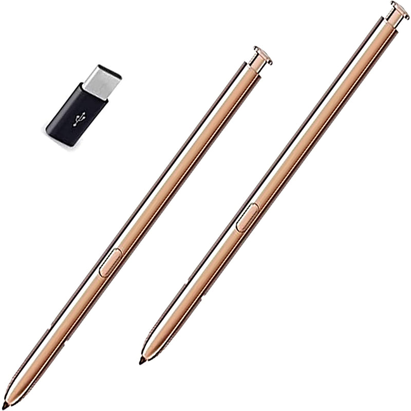 [Australia - AusPower] - 2 Pack Gold Note 20 Ultra Replacement Stylus Pen Touch S Pen ( with Type-C Covertor ) for Samsung Galaxy Note 20/ Note 20 Ultra All Carriers 