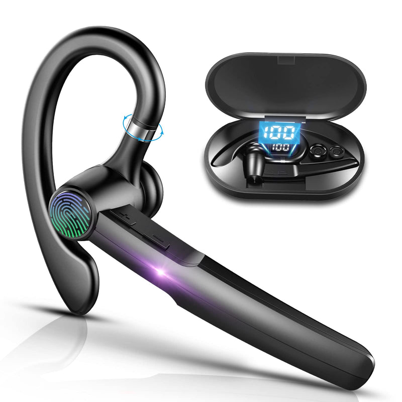 [Australia - AusPower] - Hsility Bluetooth Headset for Cell Phones 500Hrs Standby Time with LED Charging Case 270 Degrees Rotatable Mic Hands Free Touch Control and Bluetooth 5.1 Version 