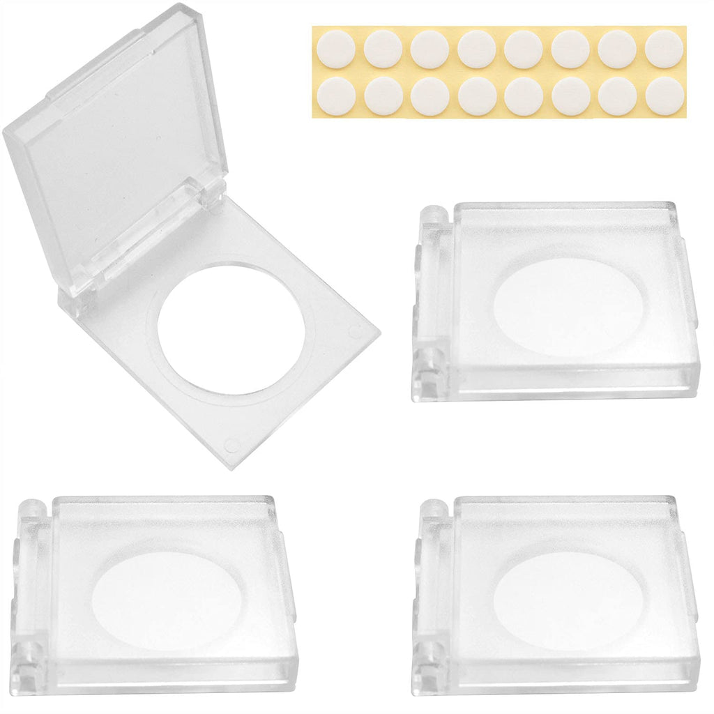 [Australia - AusPower] - ITROLLE Push Button Cover 4PCS 19mm Adhesive Flat Power Switch Coves Safety Guard Plastic Pushbutton Cap with 16PCS Transparent Double-Sided Colloidal Particles 