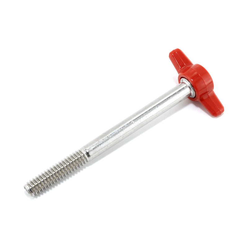 [Australia - AusPower] - 1/4"-20 x 3" Thumb Screw Stainless Steel - Red Tee Wing Plastic Knob - Standard/Coarse Thread Thumbscrew - Length: 3.000" - Proudly Built in USA - Package of (4) 4 