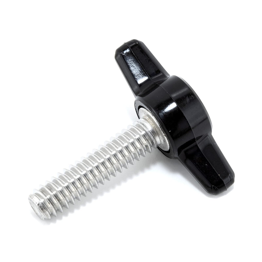 [Australia - AusPower] - 1/4"-20 x 1" Thumb Screw Stainless Steel - Black Tee Wing Plastic Knob - Standard/Coarse Thread Thumbscrew - Length: 1.000" - Proudly Built in USA - Package of (4) 4 