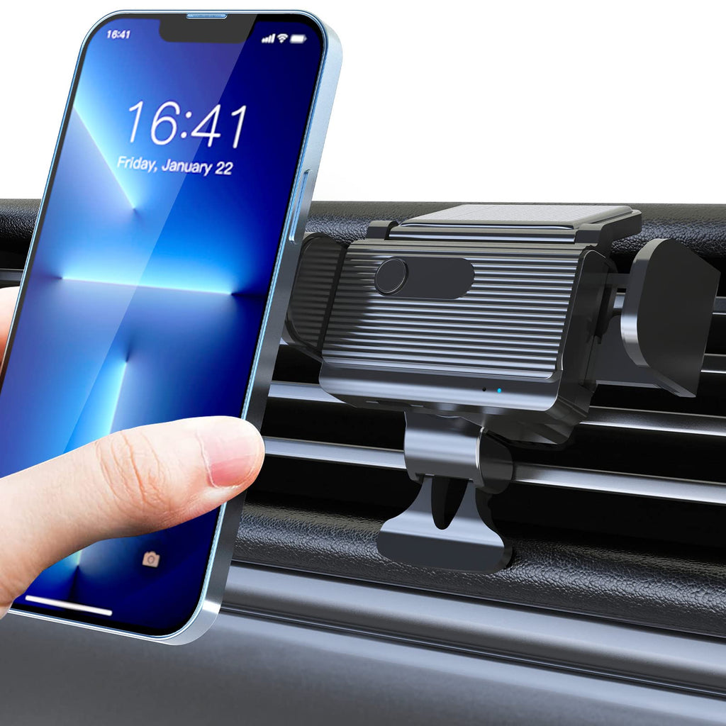[Australia - AusPower] - Solar Car Phone Holder Mount, Phone Car Mount, One Touch Cell Phone Holder for Car, 360°Rotate iPhone Car Holder Compatible with All Smartphones 